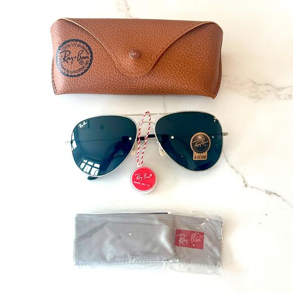 Ray-Ban Large Aviator II Silver Frame / G-15 Lenses Sunglasses - New w Case - Picture 2 of 8